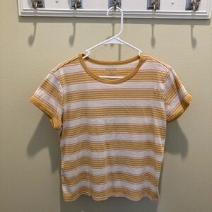 Yellow and White Striped T-Shirt